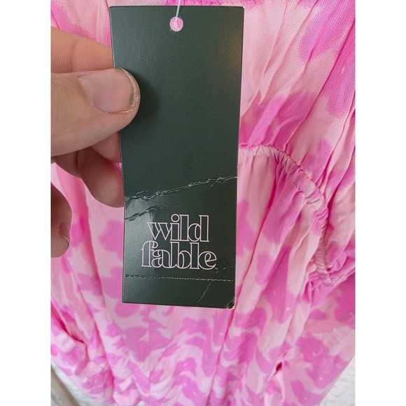 Wild Fable Pink Floral Mini Dress XXL Adjustable Straps Pockets NWT - Picture 7 of 7